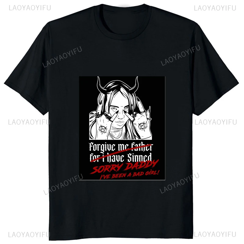 Camiseta con estampado de monja I No Angel Satan Unholy, camiseta personalizada de religión malvada para hombre y adulto, camisetas informales, ropa de calle Hipster para mujer