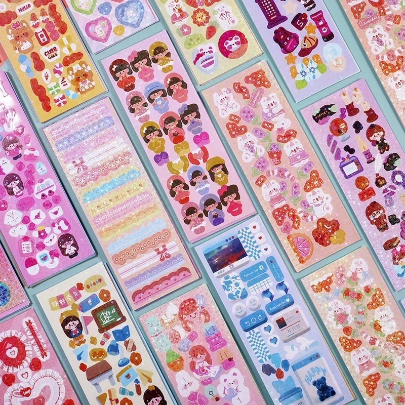 200PCS Assorted Series Cartoons Stickers Set Pack Girl Kids Deco Scrapbooking Diary Album Aesthetic Cute Kawaii Handmade DIY Toy