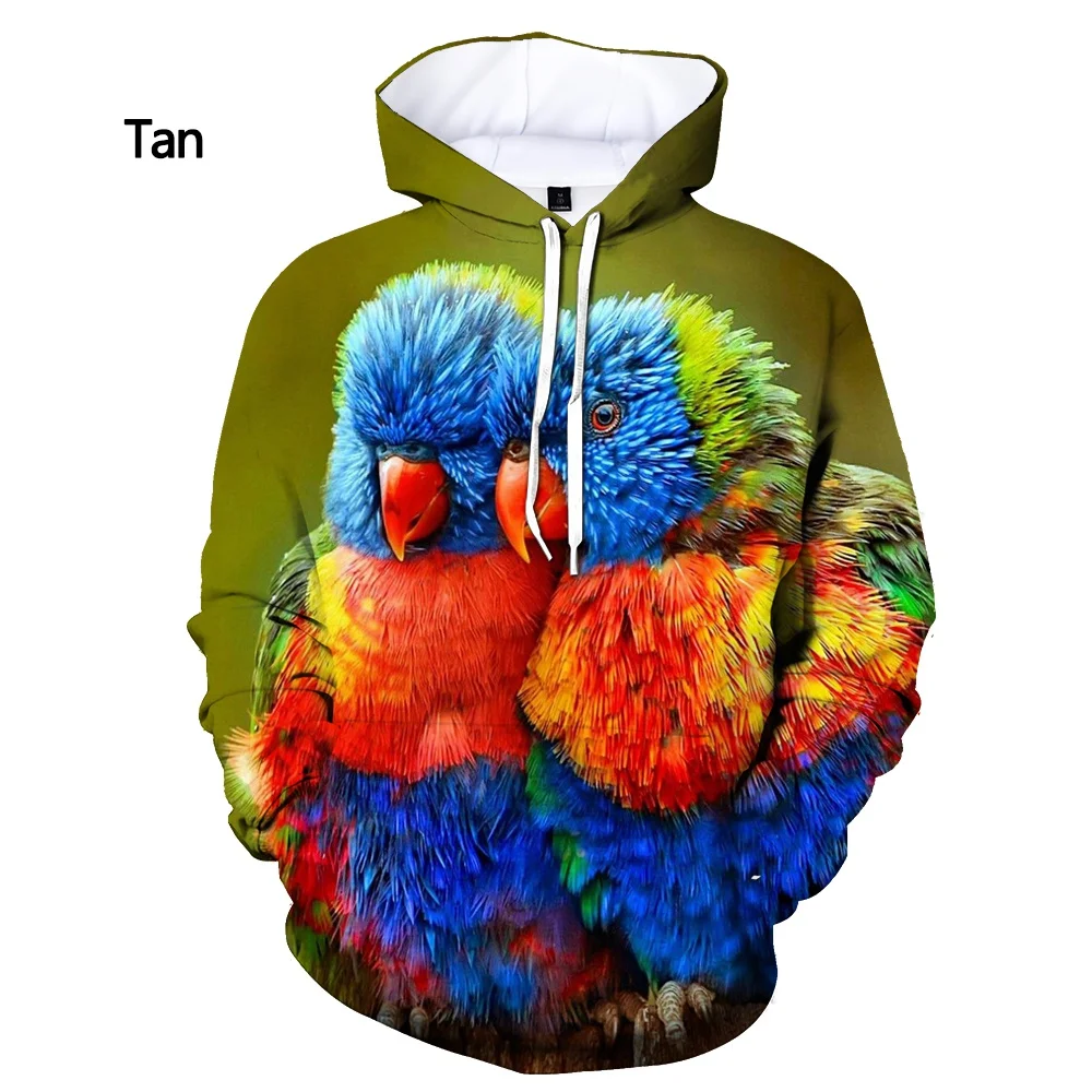 

New Fashion Parrot 3D Printed Hoodie Casual Animal Hoodie Men's Long-sleeved Individuality Hoodie