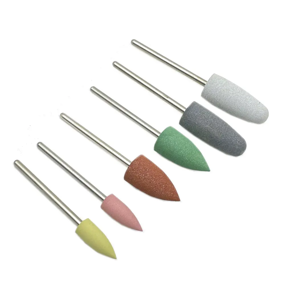 NEW 6 PCS Rubber Silicon Nail Drill Milling Cutter for Manicure Bit Flexible Polisher Machine Electric Drill Bit Set for Nails