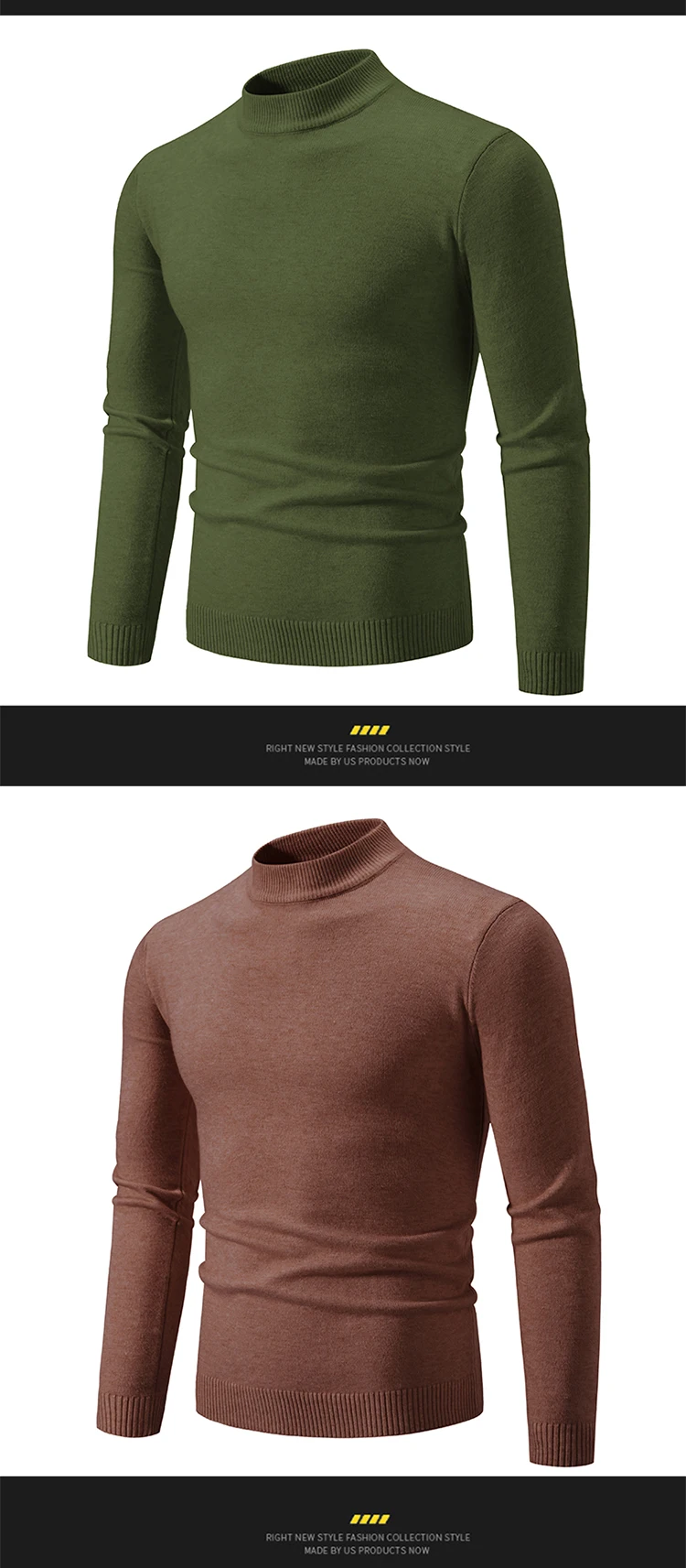 Neue Herbst Winter Designer Mode Hälfte Rollkragen Gestrickte Pullover Hohe Qualität Mens Casual Einfarbig Warme Frauen Pullover – Detail 16