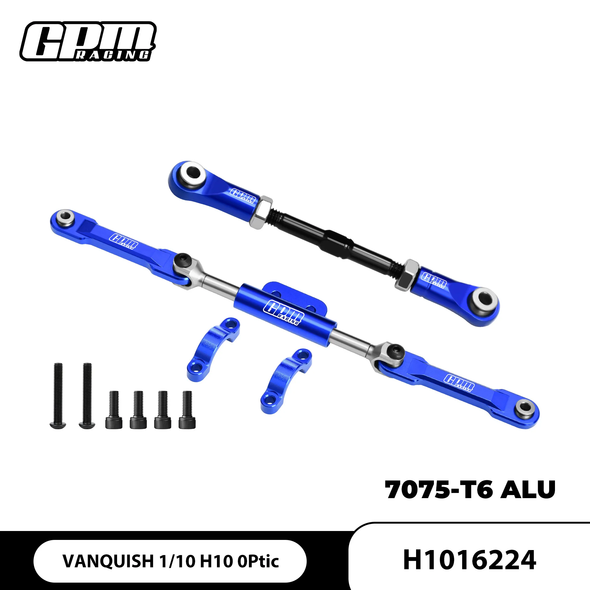 RC Upgrade Parts for HR VANQUISH 1/10 H10 Optic 4WD 7075-T6 Aluminium Medium Carbon Steel Servo Front Steering Linkage Kit