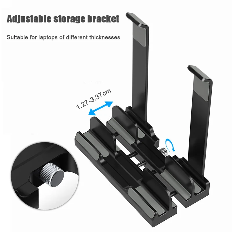 Universal Laptop Vertical Stand Dual Desktop Stand Adjustable Notebook Stand Table Holder for Samsung/HP/Dell/Chrome Laptops