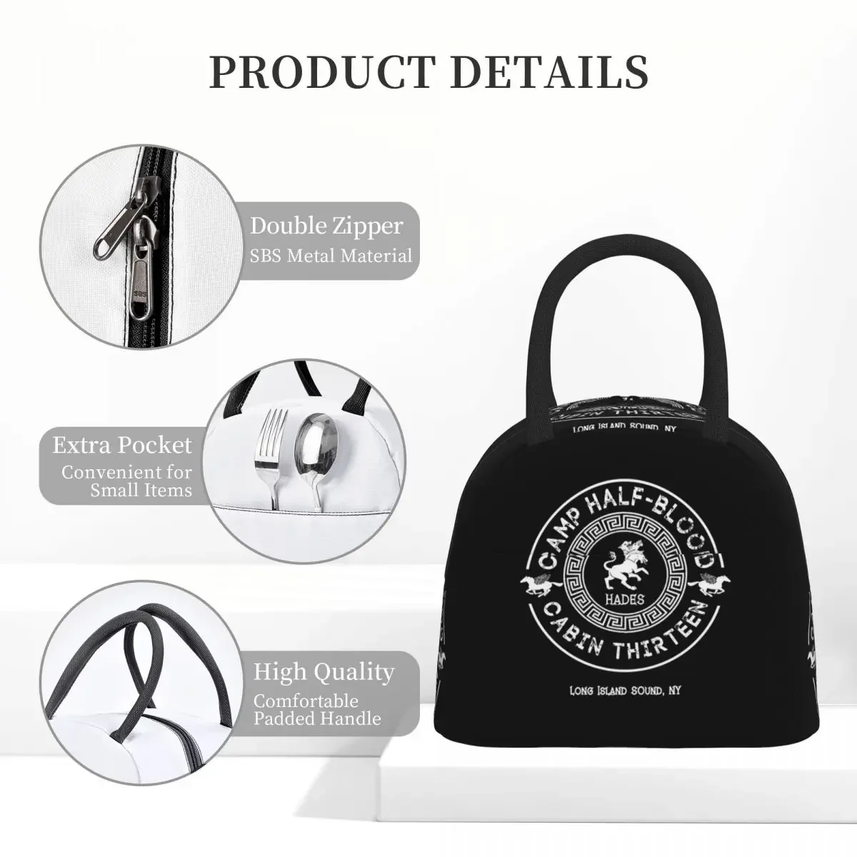Cabin Thirteen Hades Percy Jackson Camp Half-Blood Insulated Lunch Bag for Women Office Cooler ThermalLunch Boxes Container