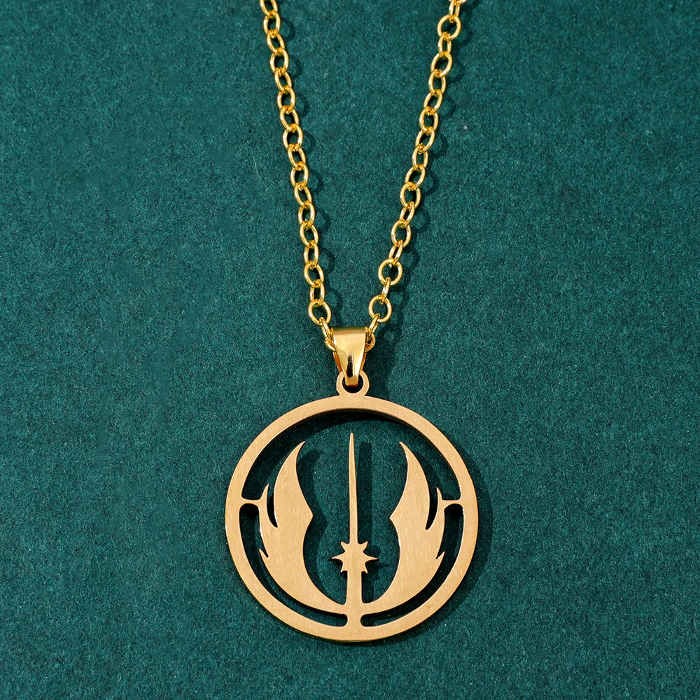 جيدي الطلب رمز الفولاذ المقاوم للصدأ قلادة قلادة القوطية ستار سلسلة للنساء الرجال الهيب هوب مجوهرات هدايا