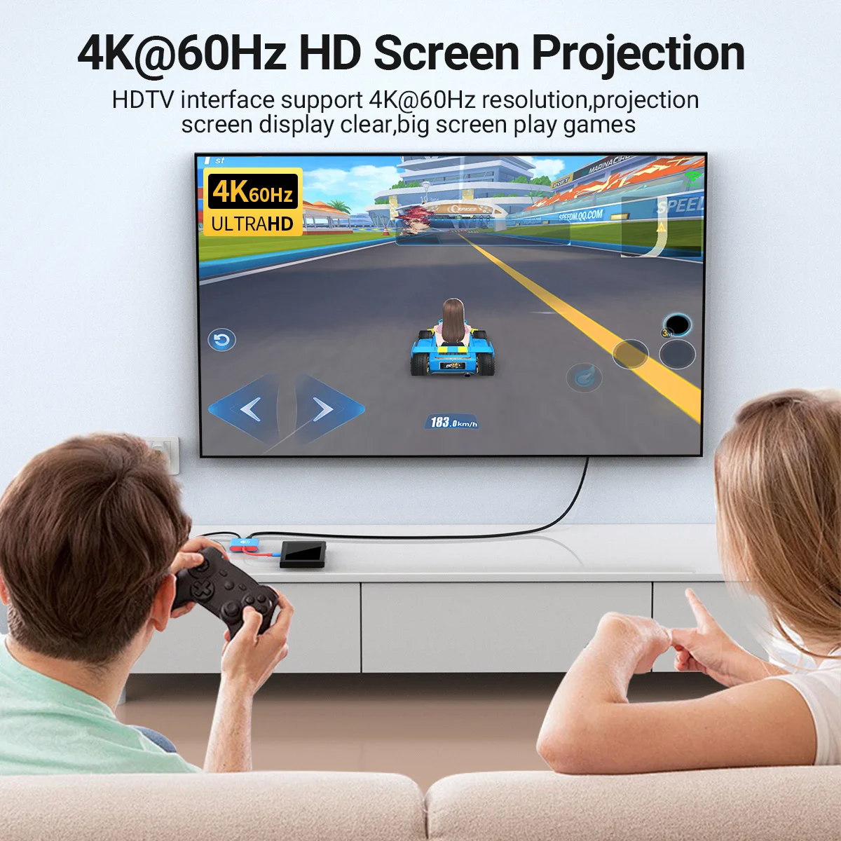 محطة إرساء لجهاز Nintendo Switch 2، 4K 60 هرتز TYPE-C Hub مع HDMI وUSB-C 3.0 محمولة مثالية للسفر والألعاب