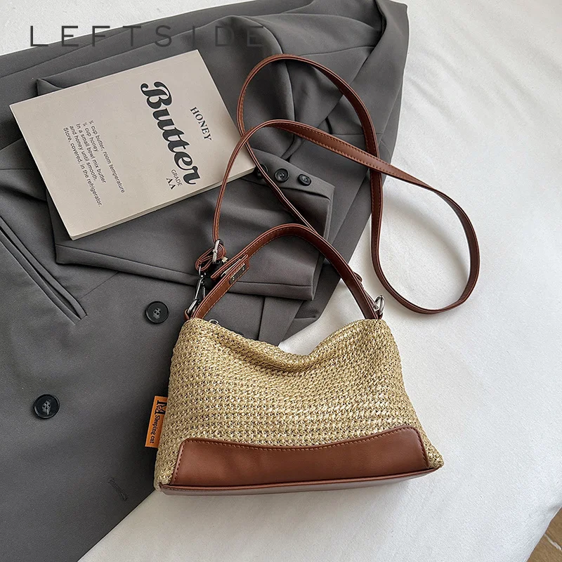 

Women's Straw Small Woven Shoulder Bag Vacation Casual Daily Beach Shopping Shoulder Bags 2026 Summer New Handbags and Purses