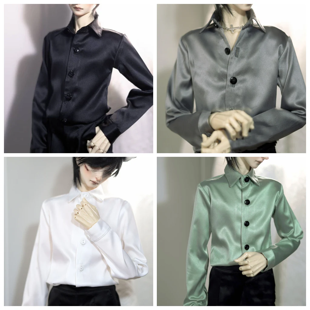 1/4 1/3 Scale BJD Clothes Long Sleeved Acetate Silk Shirt Tops For BJD/SD MSD SD13 POPO68 SSDF ID75 Uncle Doll Accessories C2121