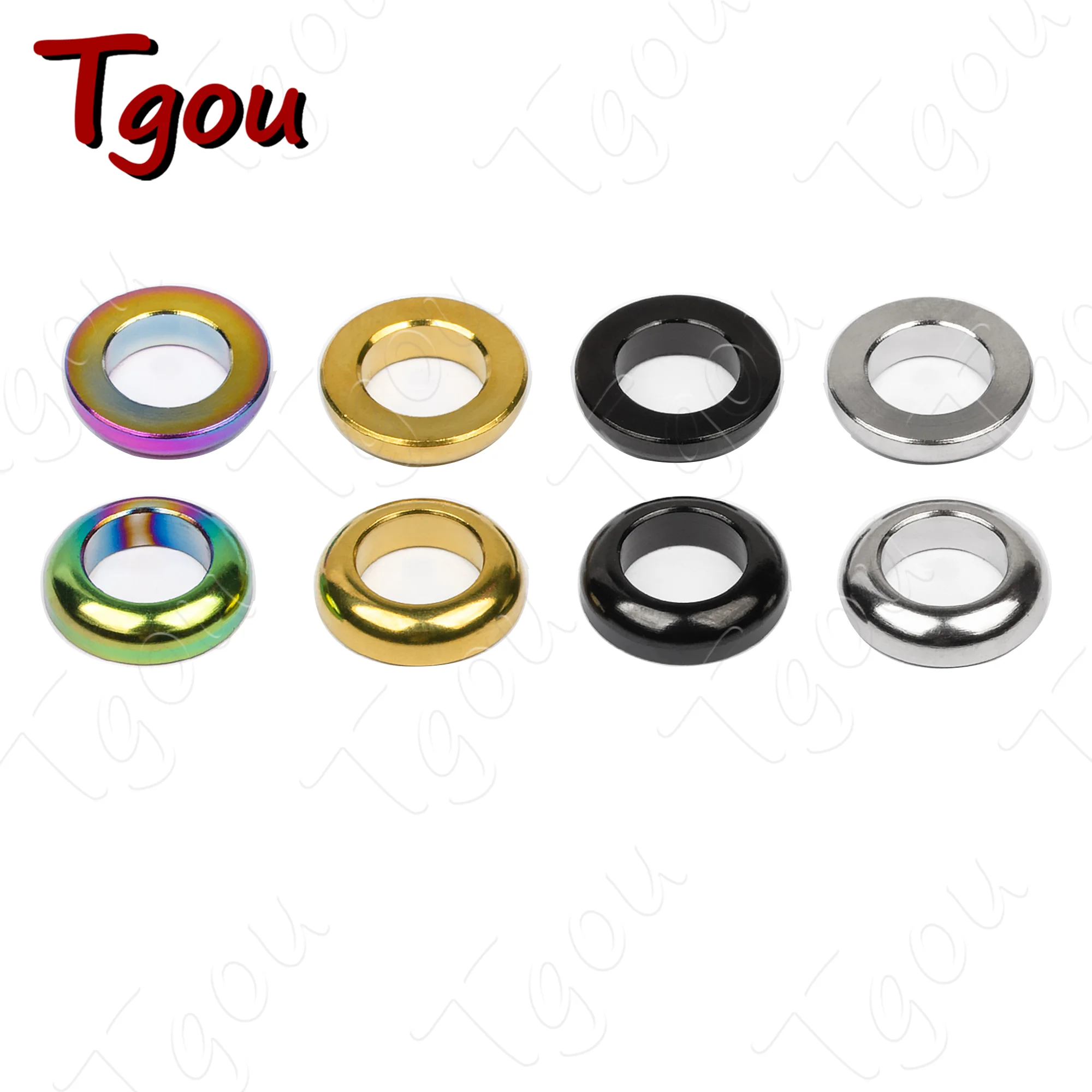 Tgou Titanium Gasket M6 Concave and Convex Washer Spacer for MTB Disc Brake Caliper Group Mounting Bolts 2pcs