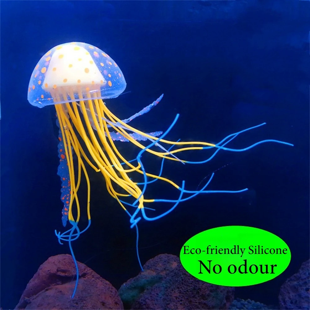 Colorful Artificial Jellyfish Glowing Aquarium Simulation Ornaments Fish Tank Live Luminous Decor Aquatic Landscape Pet Supplies