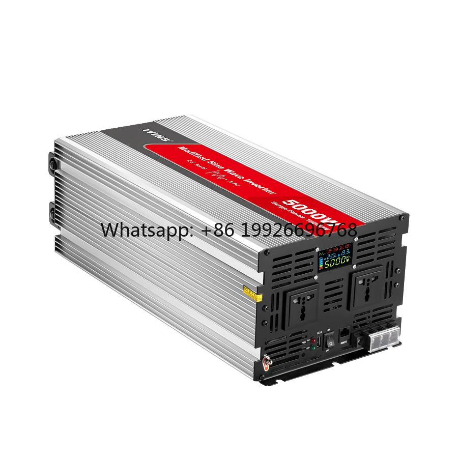 

DC 12V 24V 48V to AC 110V 230V 5000W Modified Sine Wave Power Inverter with LCD Display for Home & Office Use