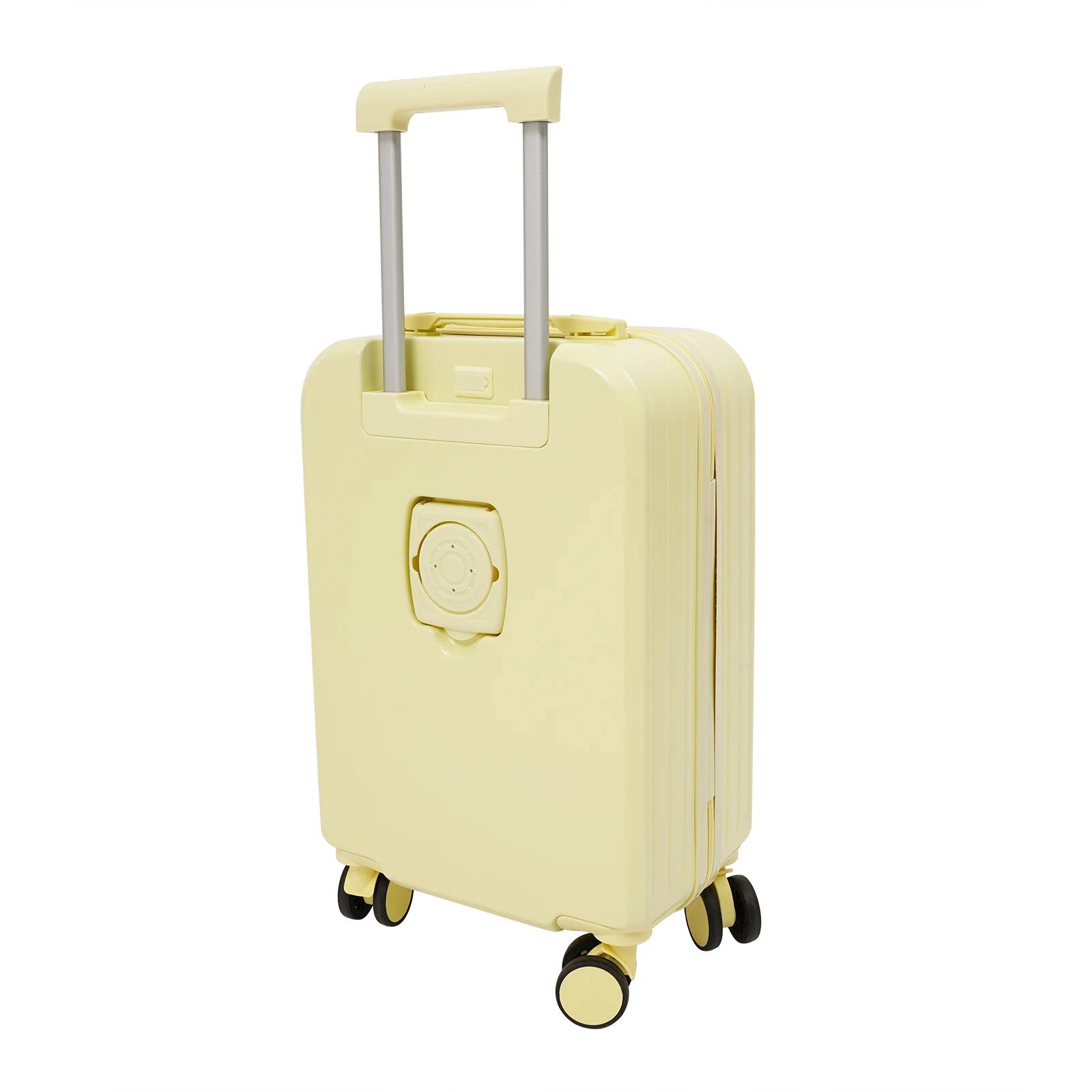 

Чемодан на колесиках, жесткий чемодан с вращающимися колесами, дорожный чемодан с замком (желтый, 20 дюймов)