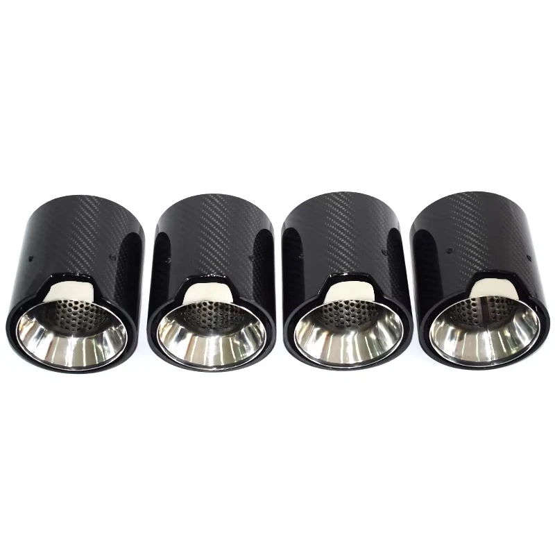 2020+ For BMW M2 M3 M4 G80 G82 G83 G87 Exhaust UpgradeCarbon Fiber Silver M Logo Muffler Nozzle Tip Exhaust Head