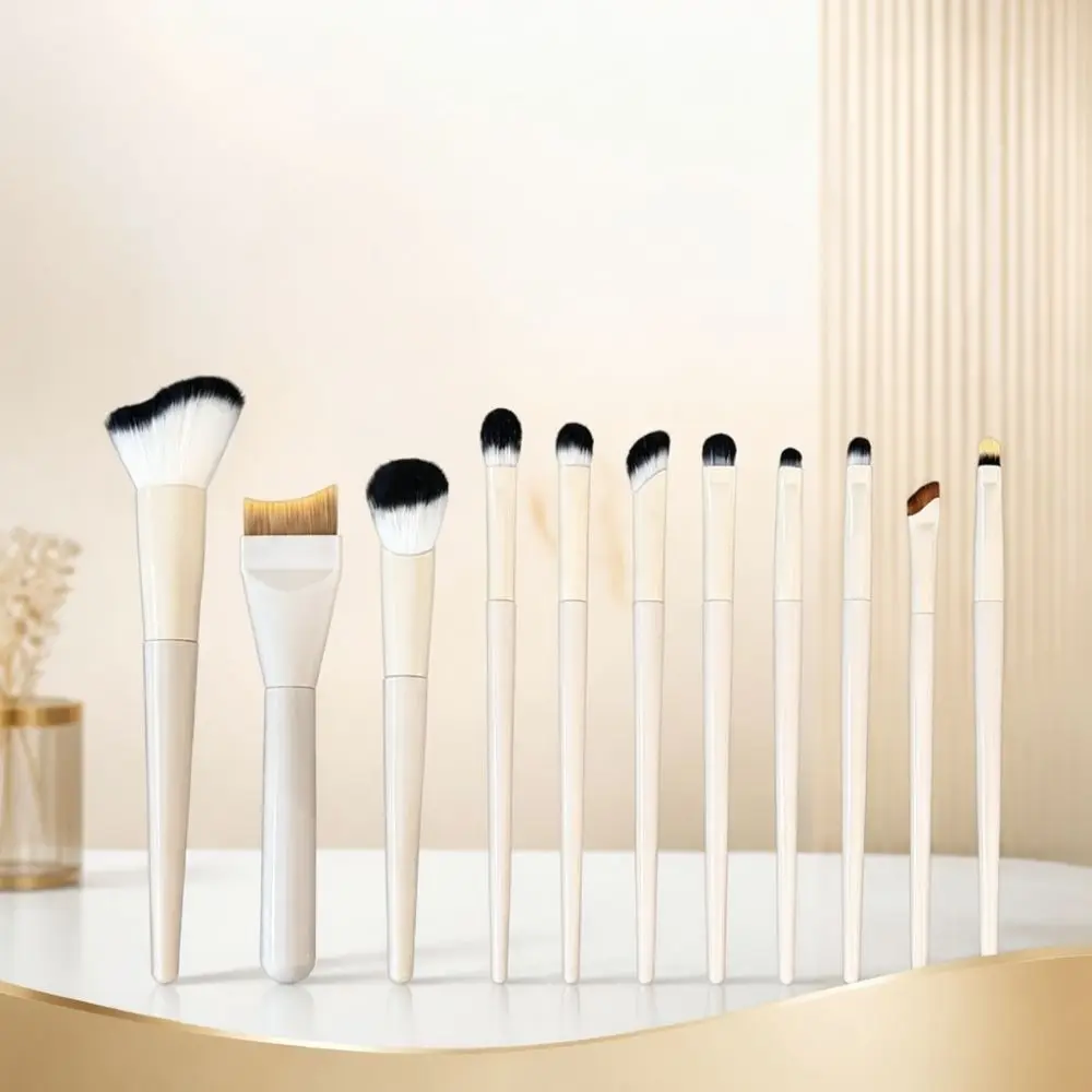 Soft Fiber Makeup Brush Set Crescent Style Professional Cosmetic Applicators For Powder Foundation Blush Eyeshadow Kits