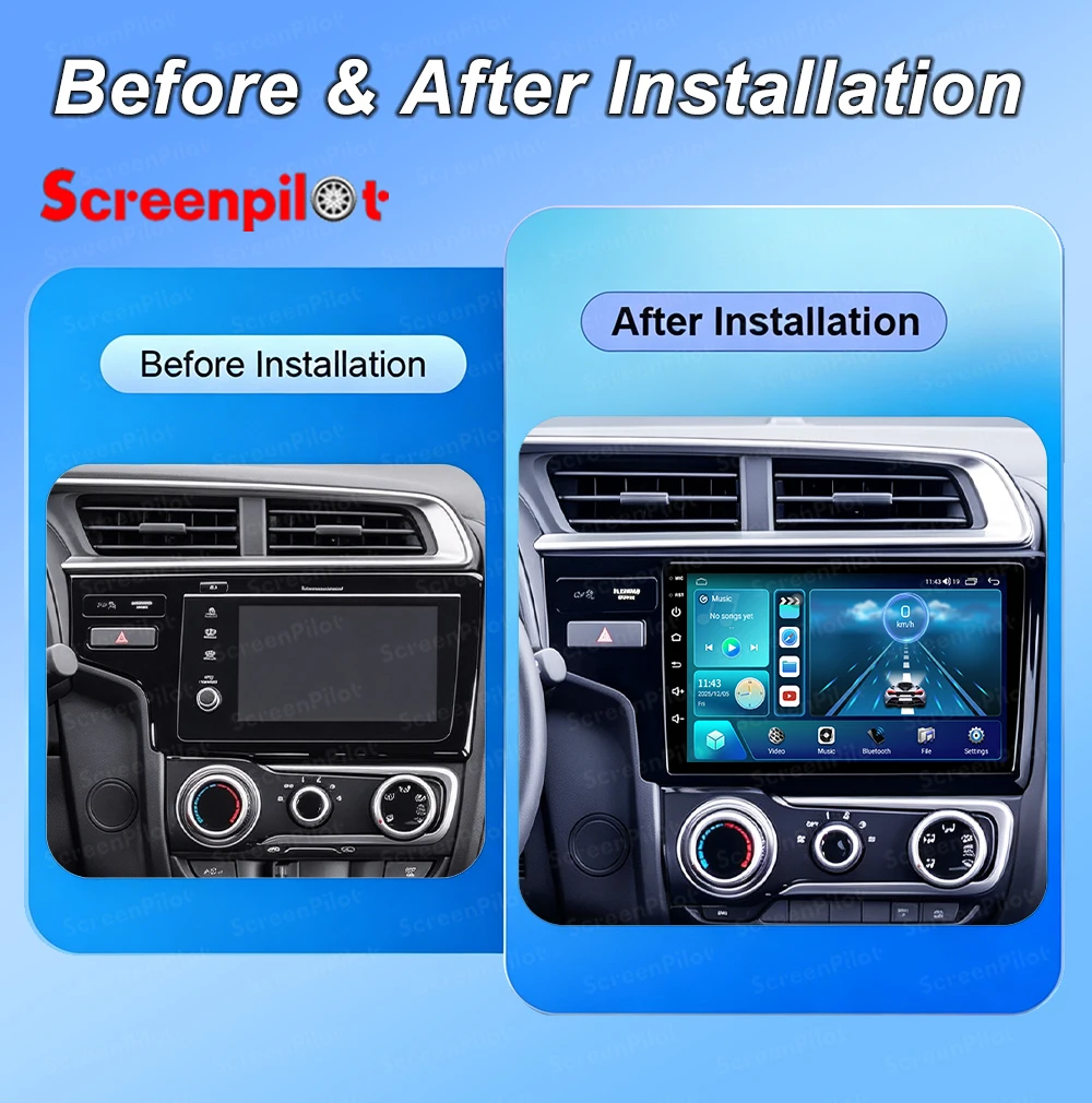 Android 16 For Honda Fit Jazz 2014-2017 Car Radio Stereo Head Unit Multimedia Video Player Mirror Link Touch Screen 9/10 Inch 5G