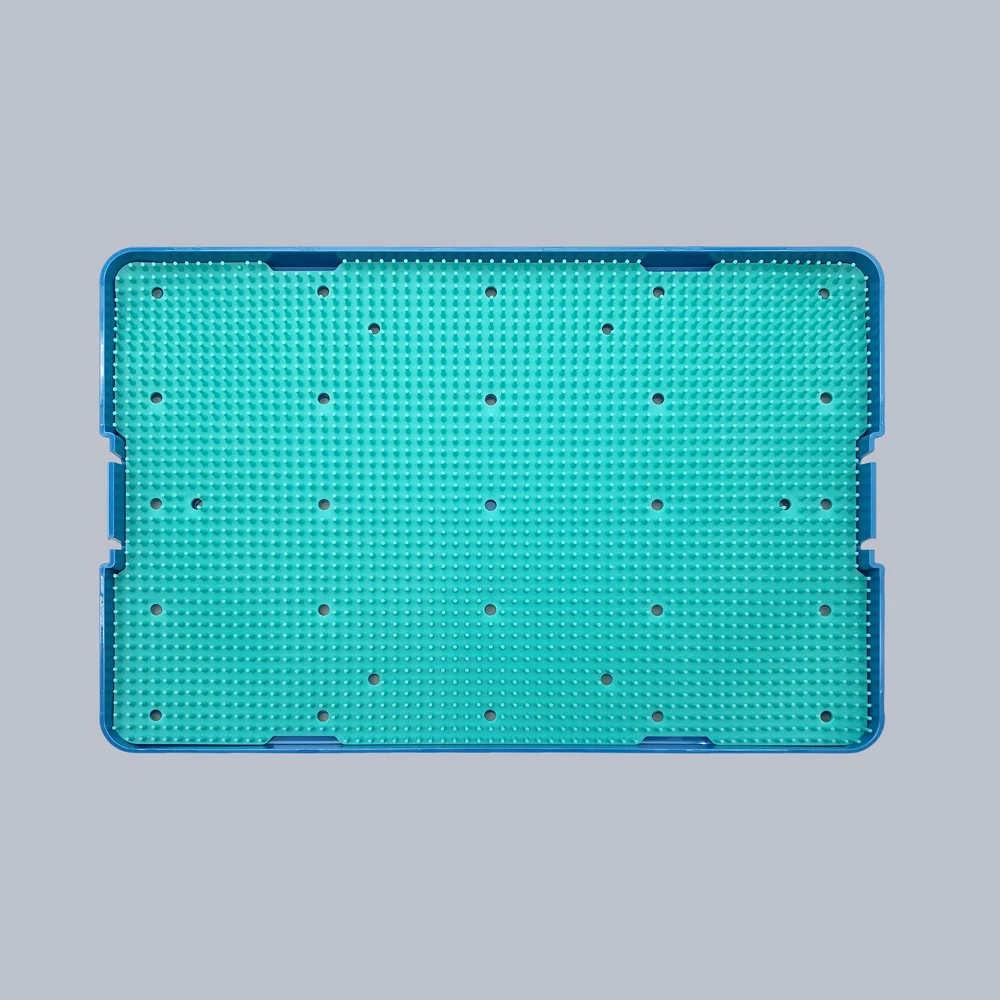 QSWTITAN ถาดฆ่าเชื้อกล่องหม้อนึ่งความดันพร้อมแผ่นซิลิโคนสำหรับเครื่องมือกระดูกและทันตกรรมจักษุวิทยา Autoclaveable