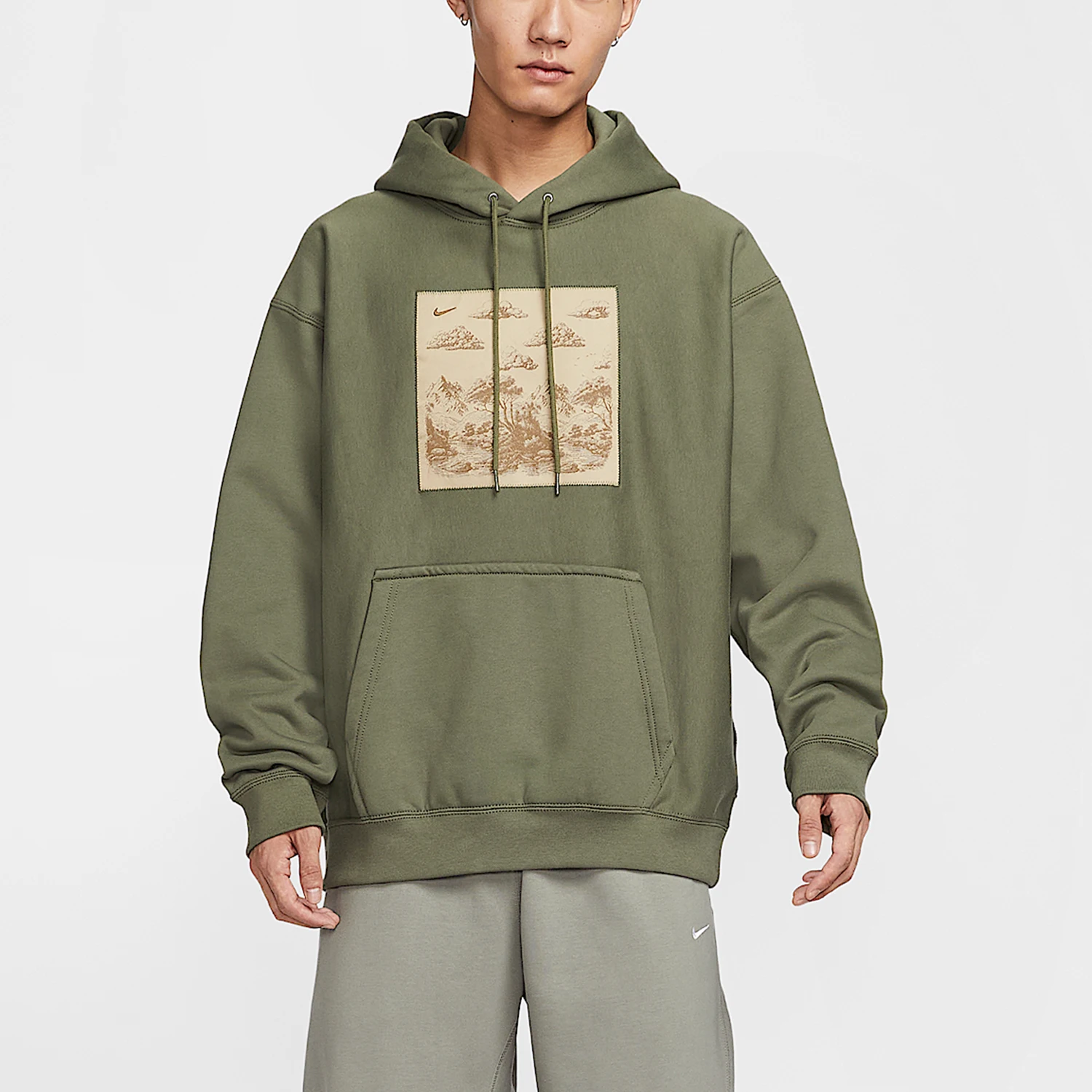 Nike Authentic Solo Swoosh Men's Hooded Knit Fleece Hoodie HV4115-222