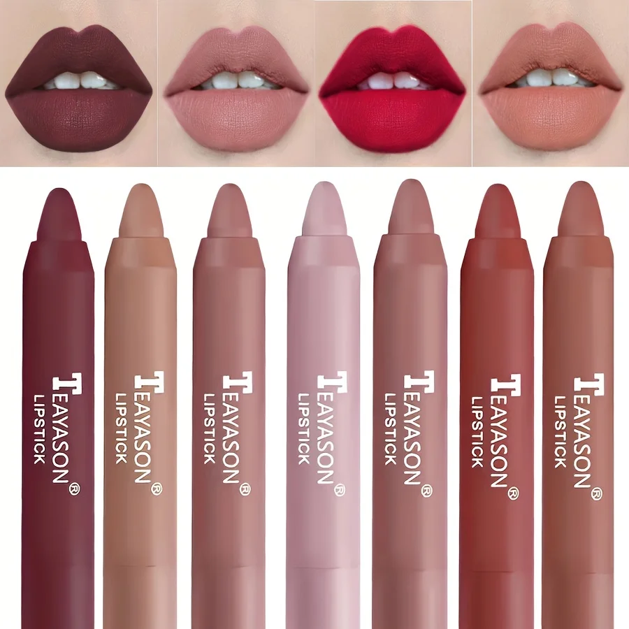 12-Farben-Matt-Misty-Lippenstift-Set: langanhaltend, wischfest, sexy Samt-Lipliner und Grundierung für Damen-Make-up