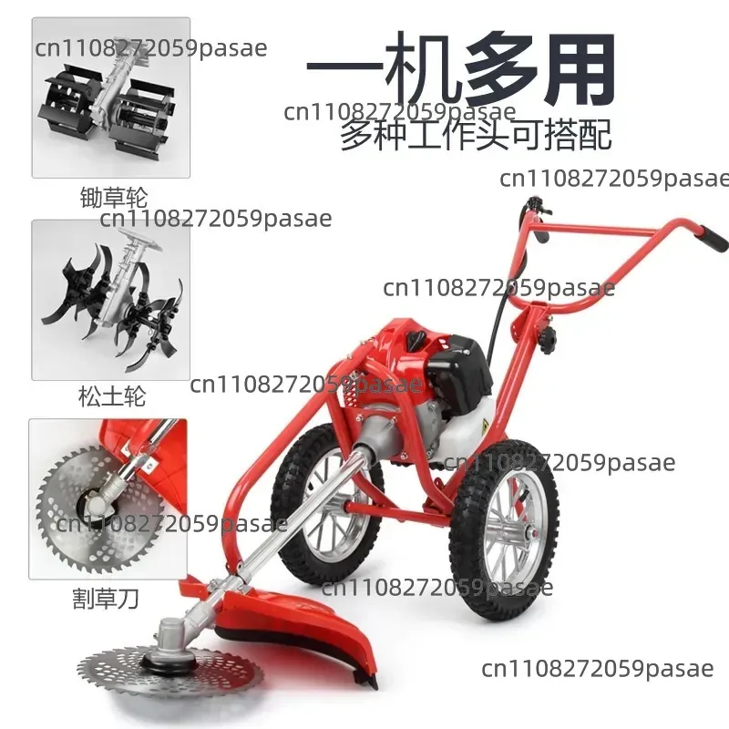 push-type  lawn mower, multi-functional small lawn mower, hand-held scarifier, household