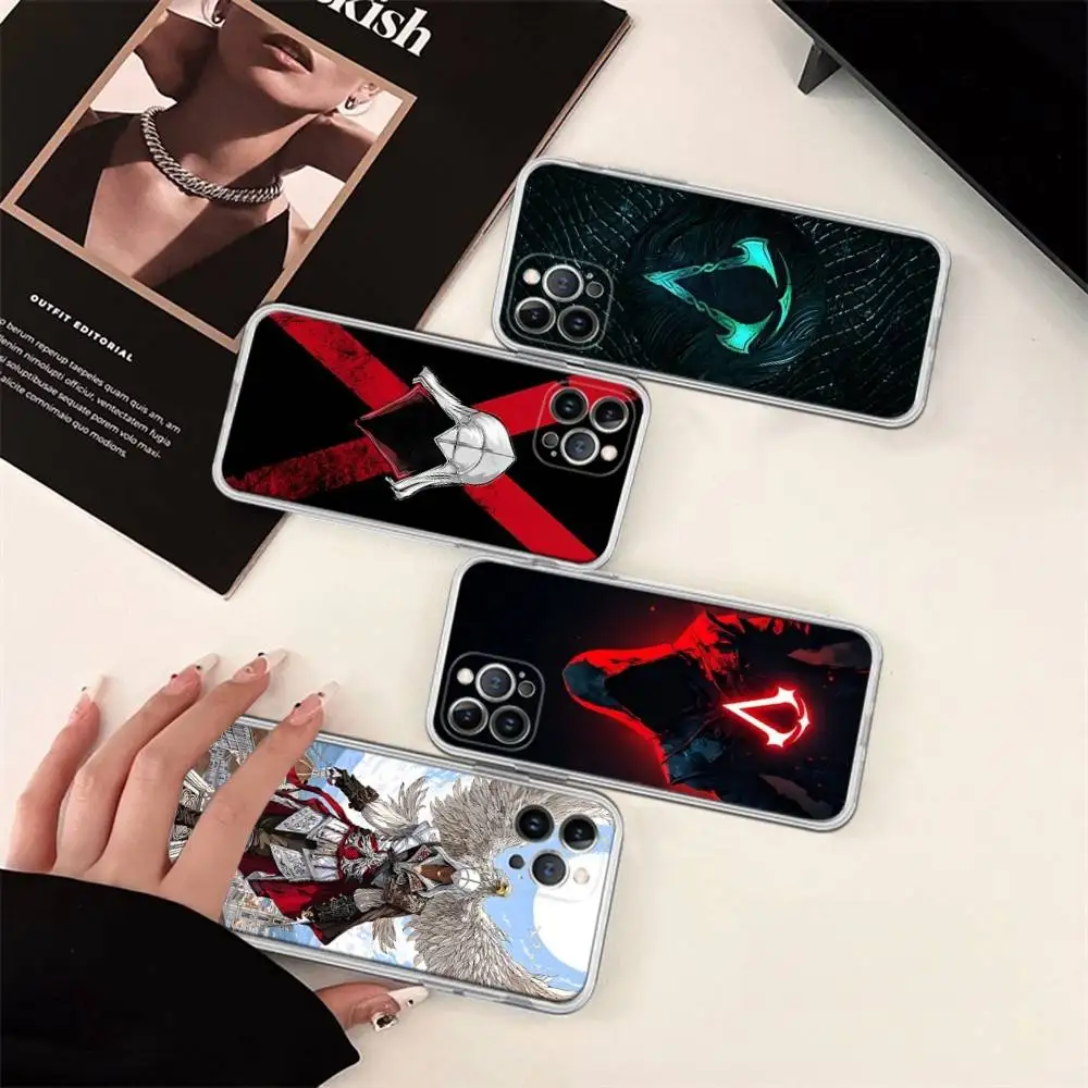 Funda Transparente para Teléfono con Diseño de Videojuego de Acción y Aventura A-Assassin's Creed para iPhone 16 15 14 13 12 11 Pro Max Plus, Funda Suave