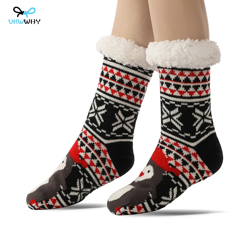 Cute Cartoon Cotton Blend Mid Tube Socks, Imitation Lamb Wool Floor Socks, Warm Socks, Sleep Socks, Extra Thick Slippers Socks