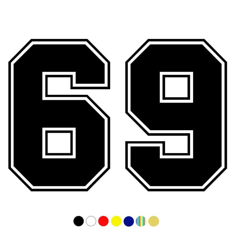 

Number 69 funny car sticker vinyl decal for auto car stickers styling on door window bumper choose size