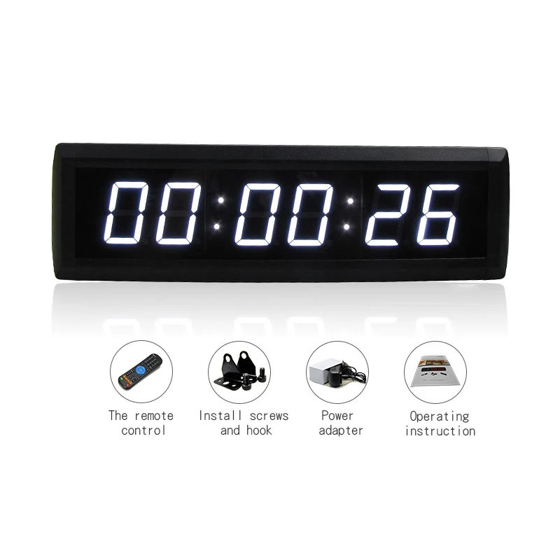 Hot Selling 1.8 Inch 6 Digits White Color  Indoor Led Electronic Digital Clock Countdown Clock