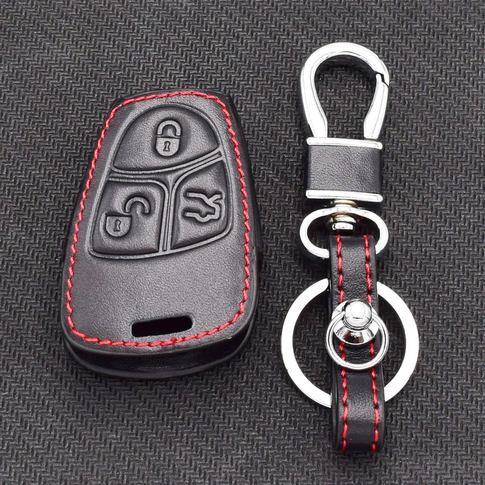 Leder-Autoschlüsselhülle für Mercedes Benz A B C E S Klasse W203 W204 C215 W210 W212 W251 R230 X164 Smart Remote Fobs Gehäusehülle Tasche – Detail 4