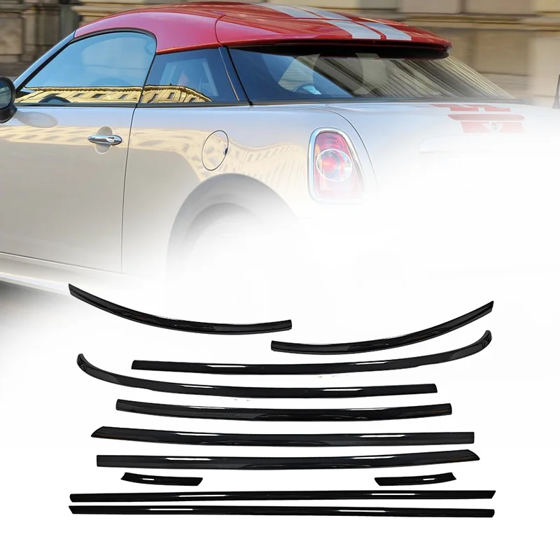 

Body Kit Side Door Black Chrom Strip Car Window Trim For Mini Coupe R58 2011 2012 2015