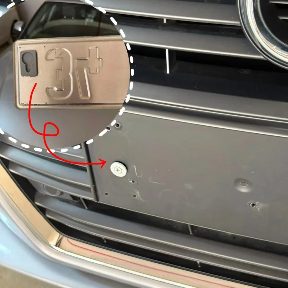 2 Stück universelle, abnehmbare Kennzeichenhalterung aus Kunststoff mit Schnellverschluss für die erste Montage und Demontage, Auto-Außenzubehör – Detail 3