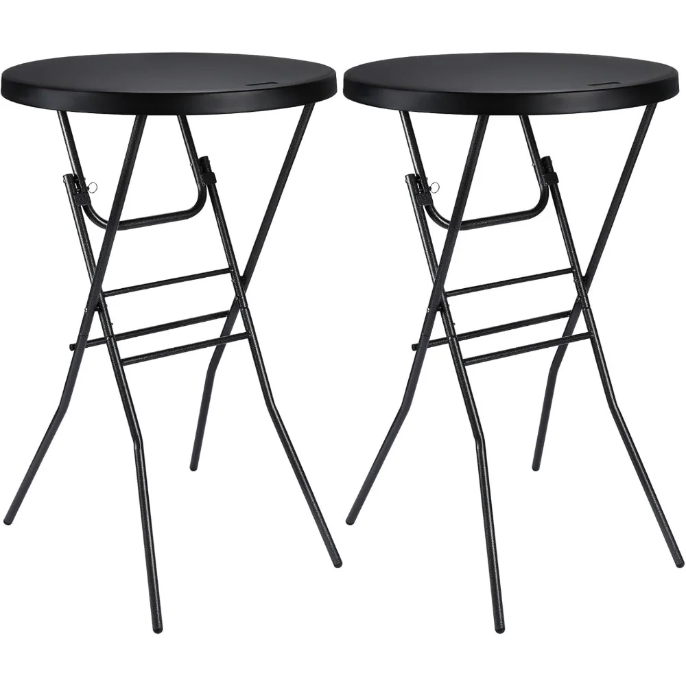 

Cocktail Table 28in Folding Round High Top Indoor Outdoor with Removable Legs, Tall Bistro Foldable Bar Height Table for Parties