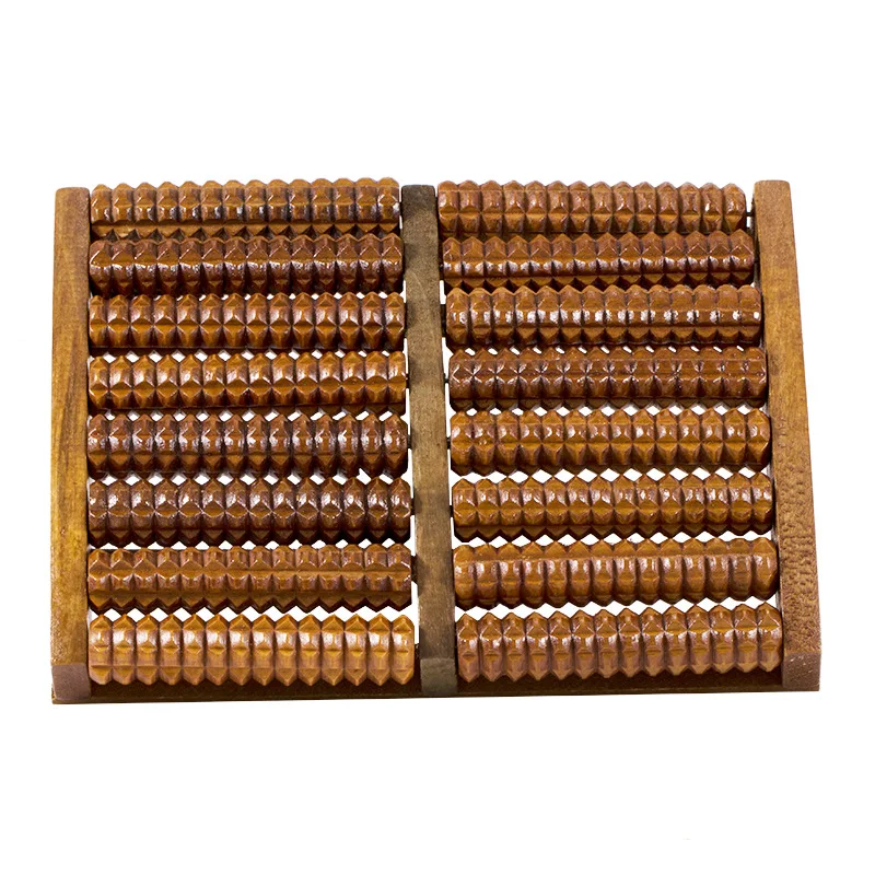 Eight rows solid wooden roller foot massager pedicure machine foot brush wooden feet meridians foot massager