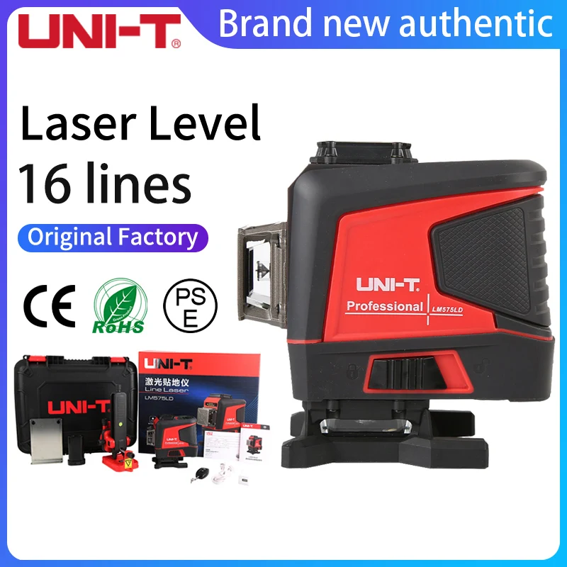 UNI-T LM576LD Green Laser Level 16 Lines 3D Horizontal Vertical Laser Level Auto Self-Leveling Remote Control Indoor Outdoor