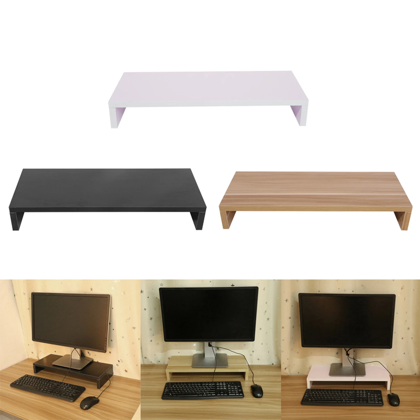 Soporte de monitor de madera, estante para monitor, soporte para monitor LED/LCD, elevador de monitor de computadora, organizador de escritorio, soporte de exhibición.
