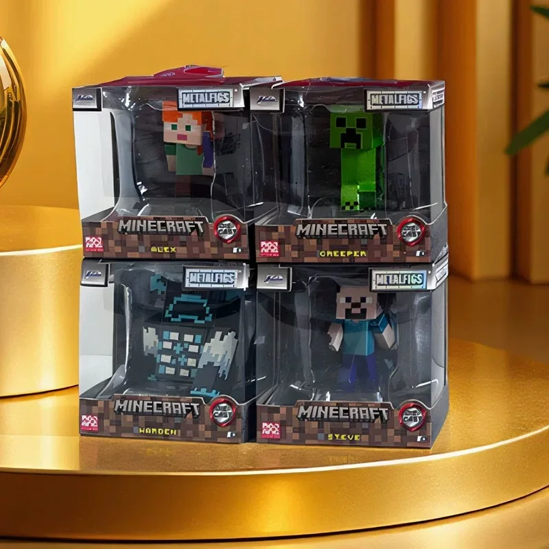 Figuras Metálicas Jada de Minecraft, Steve, Alex, Creeper, Warden, 2.5 Pulgadas, Figura de Metal Fundido a Presión, Adorno de Escritorio de Dibujos Animados, Juguete Coleccionable, Regalos para Gamers