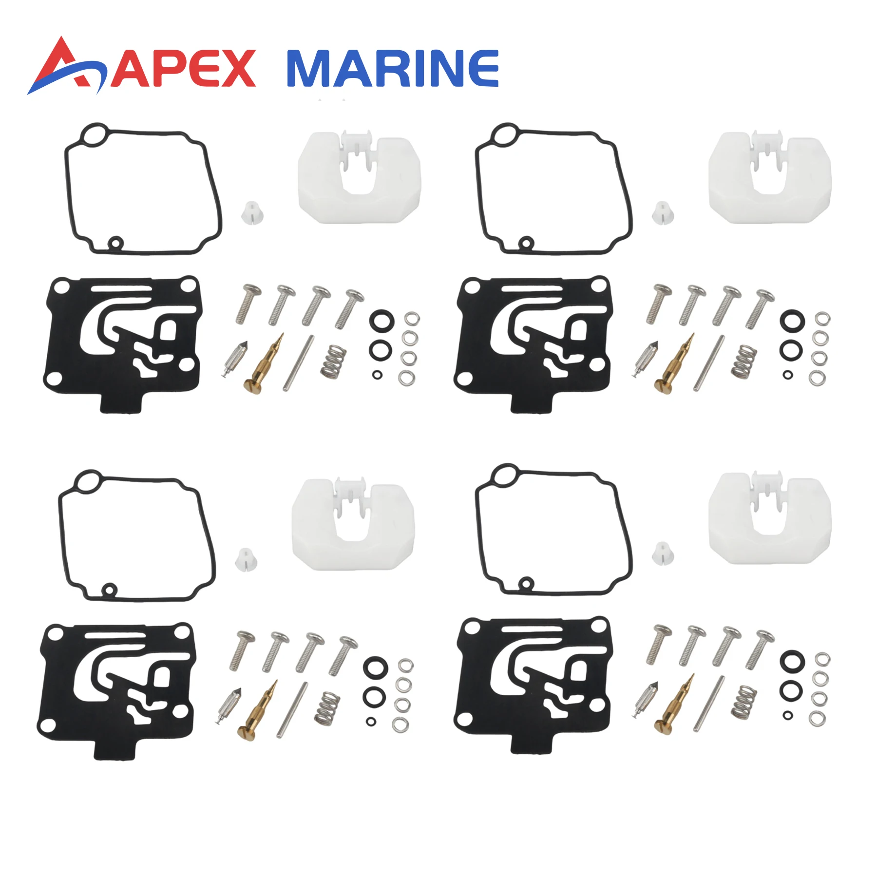 4 Pcs 62Y-W0093-11 Boat Engine Carb Rebuild Kit Compatible with Yamaha Outboard Motor 40 50 HP 4-Stroke 62Y-W0093-10