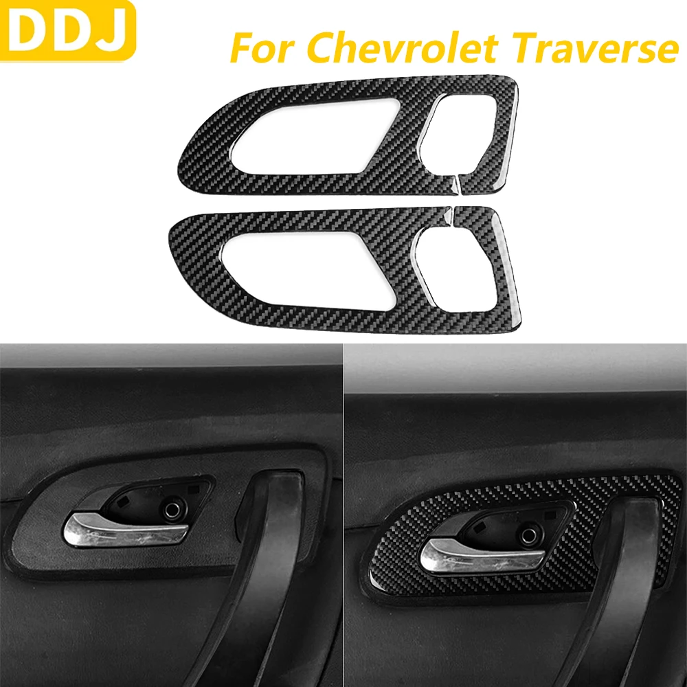 

Для Chevrolet Traverse 2009-2012 настоящее углеродное волокно, задняя дверная ручка, панель, накладка, автомобильные аксессуары, наклейка для украшения интерьера
