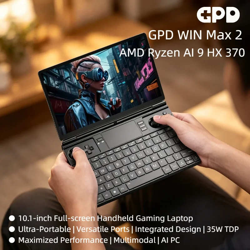 Portátil para Juegos GPD WIN Max 2 2026, 32 GB de RAM, Disco Duro SSD de 2 TB, AMD Ryzen AI 9 HX 370, Mini PC, Notebook, LPDDR 5 Deluxe
