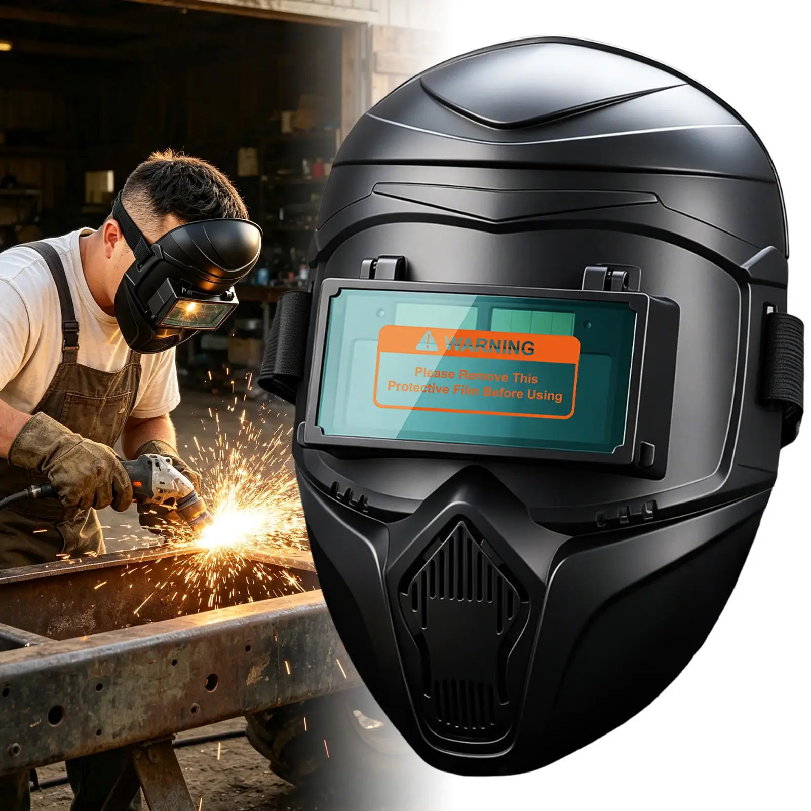 Welding Helmets Breathable Auto Darkening Adjustable Full Helmet Welding Face Cover For Grinding Soldering Metalworking