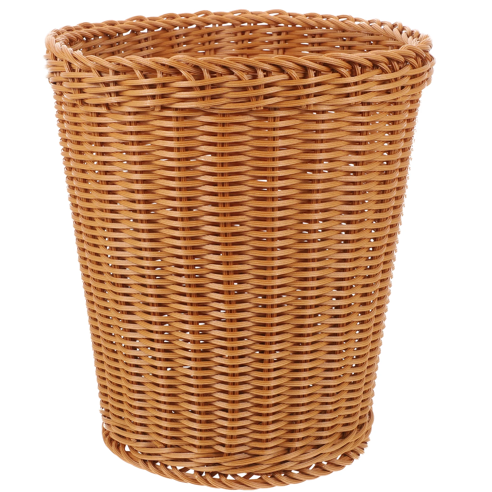 

Woven Trash Can Baskets Vintage Plastic Farmhouse Seagrass Rattan Waste Basket Storage Container Office Bedroom Kitchen Bathroom