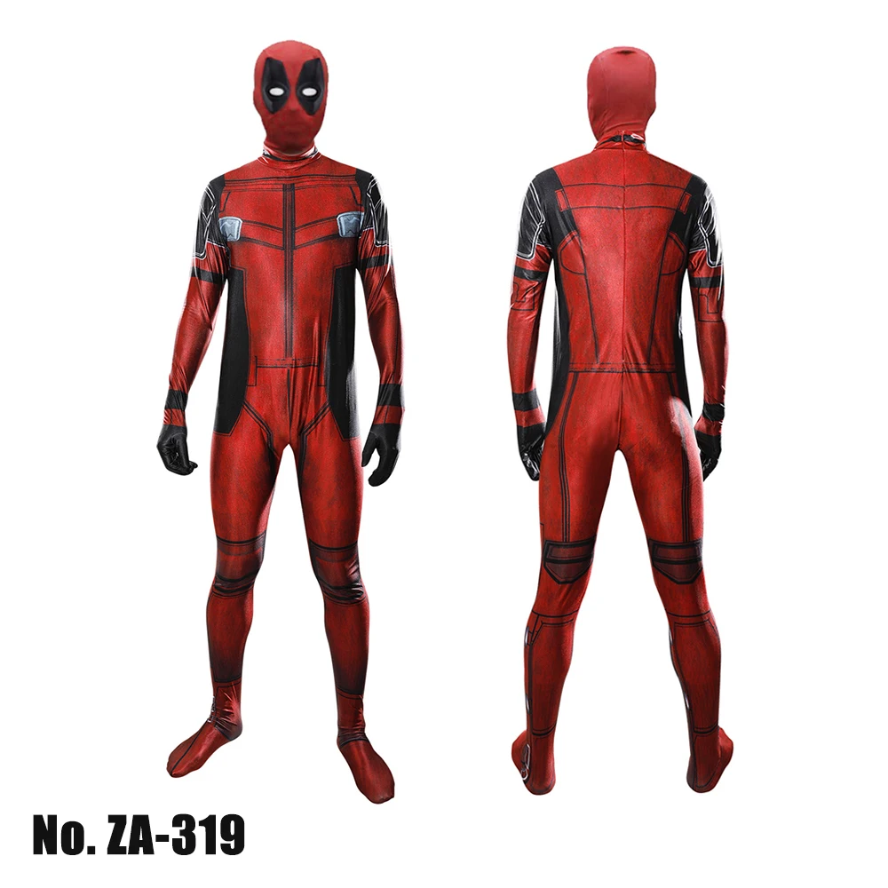 MARVEL DEADPOOL Cosplay Full Body Costume For Kids Adults 3D Pattern Jumsuit Bodysuit with Rich Accessories Deadpool Cloak Cape