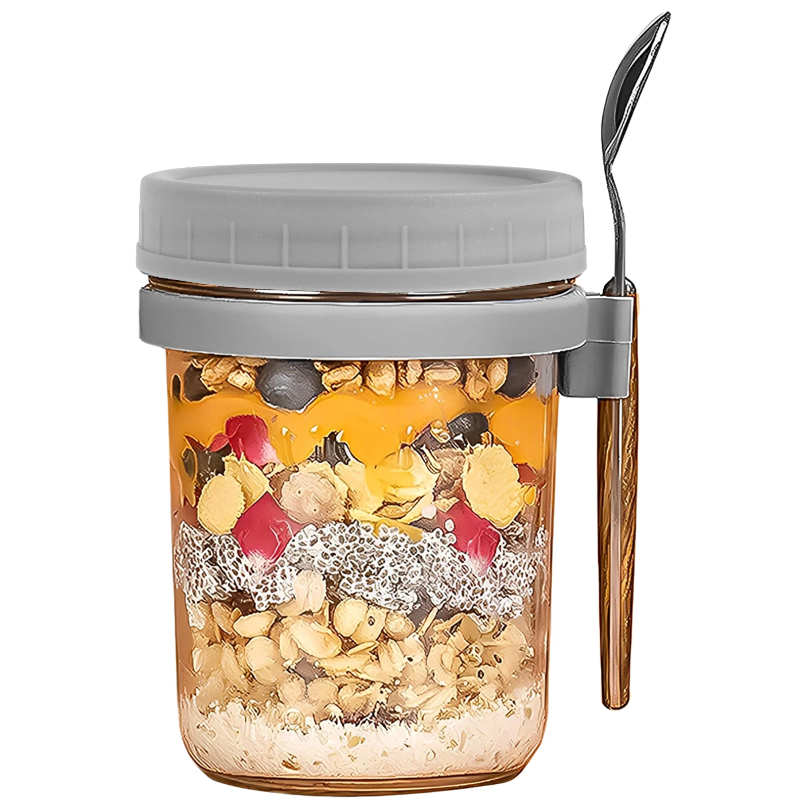 2/1pc Breakfast Cups Fruit Yogurt Salad Cup Oatmeal Cereal Nut Container Clear Candy Jar for School Office Camp Travel Water Cup