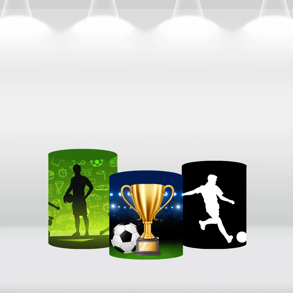 Arrière-Plan Photo Circulaire pour 1er Anniversaire de Garçon, Fournitures de ix, Thème Terrain de dehors, Football, Couverture Ronde