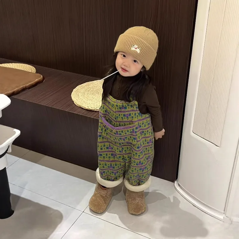 Children Clothing Fleece Overalls Baby Pants Casual Girl Jumpsuit for Girl's Bodysuit Ropa De Niña בגד גוף לילדות Body Fille