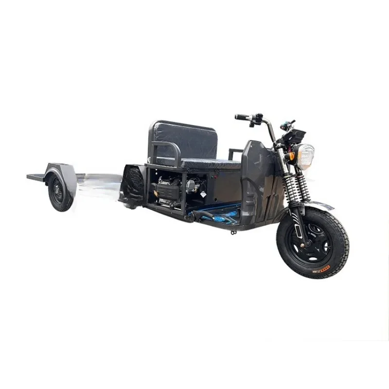 Electric tricycle freight king flat tricycle high power decoration building materials transportation range extender