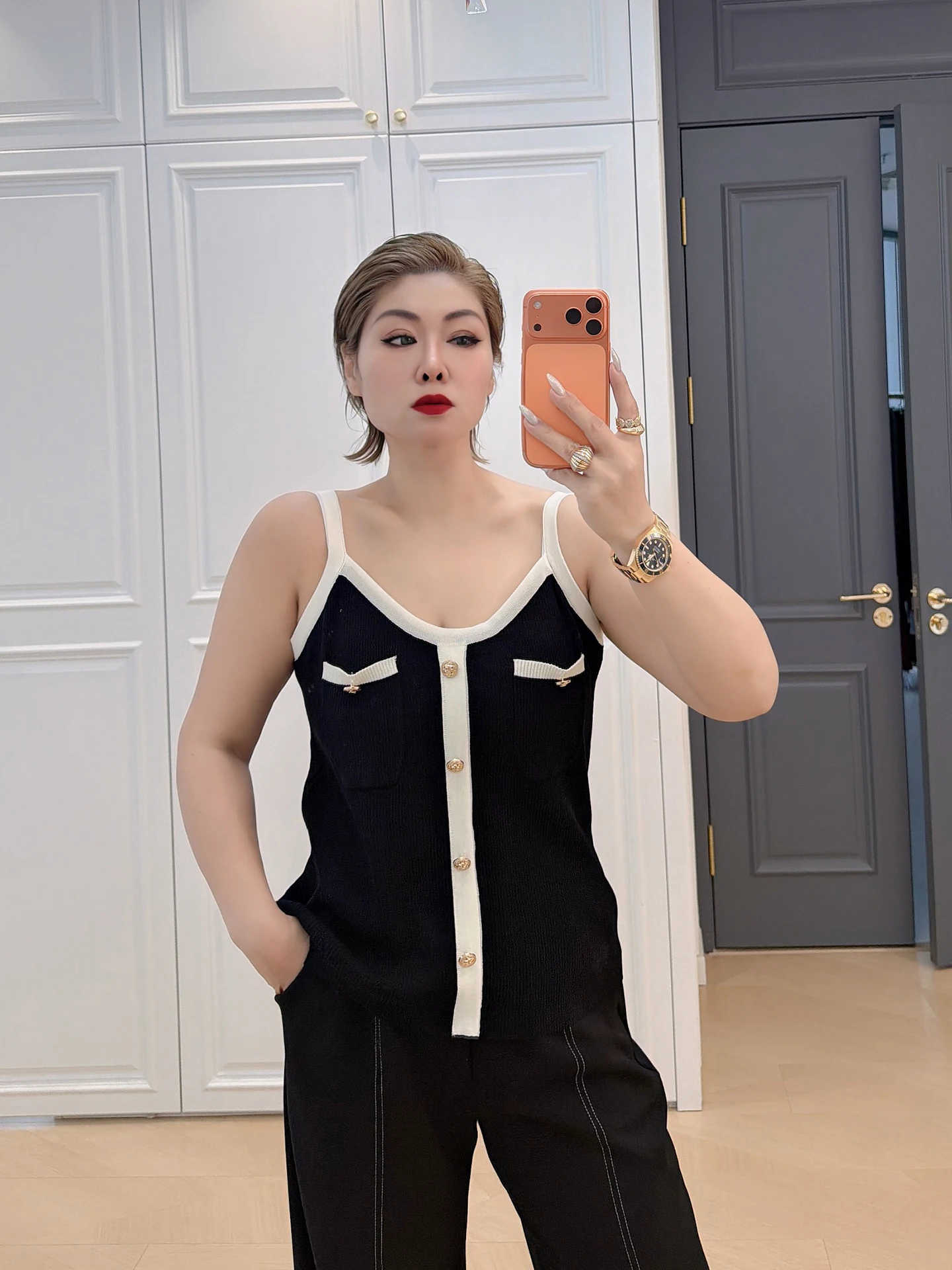 

Вязаный жилет больших размеров, скрывающий недостатки фигуры, с контрастными вставками, без рукавов, для ношения под одеждой, скрывающий живот, с эффектом похудения, в повседневном роскошном стиле