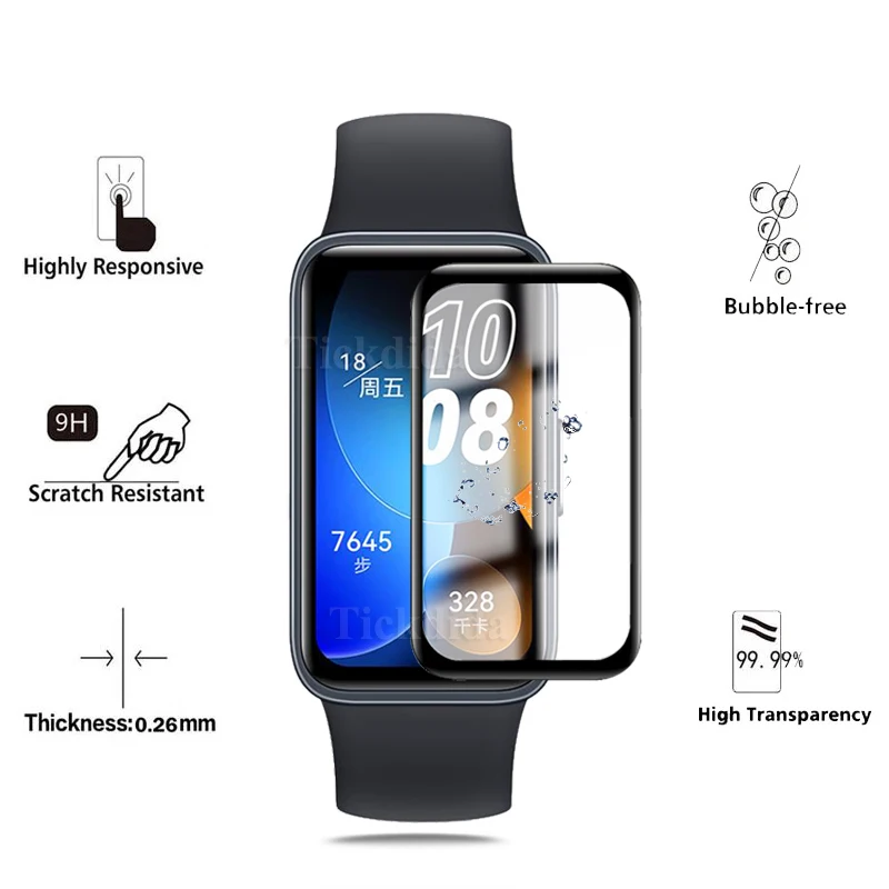 Soft Tempered Glass for Huawei Band 8/7/6 Screen Protector Film for Huawei Band 8 Band 7 Honor Band 6