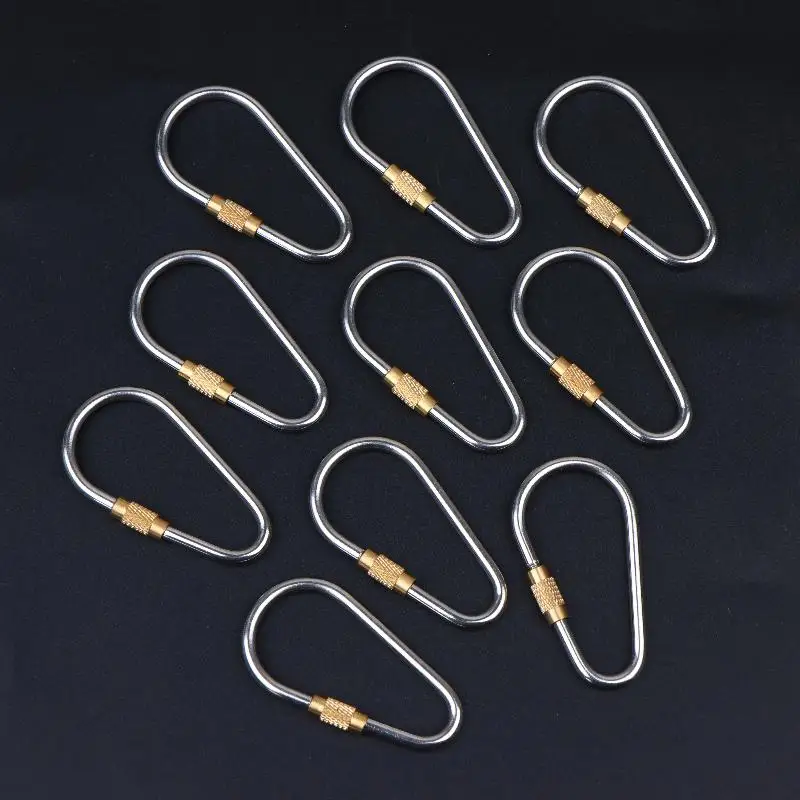 Locking Carabiner 12KN D Type Screw Gate Anti Lost Clip Outdoor Hiking Camping Durable Secure Use