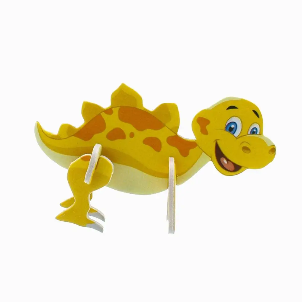 10 Buah/Set Model 3D Puzzle Kertas Lucu Kartun Dinosaurus Permainan Asah Otak Anak-anak Mainan Edukasi Anak-anak