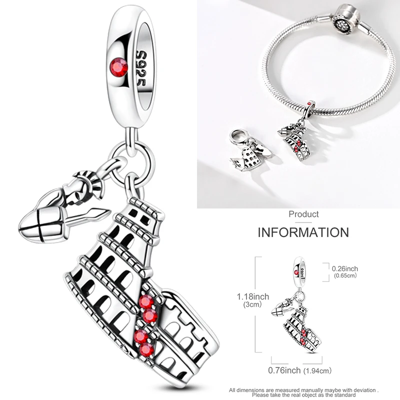925 Sterling Silber Charm Herz Elefant Baum Reise-Perlenanhänger Passend für Europäische Armbänder DIY Damenschmuck Geschenk 2026 – Detail 15